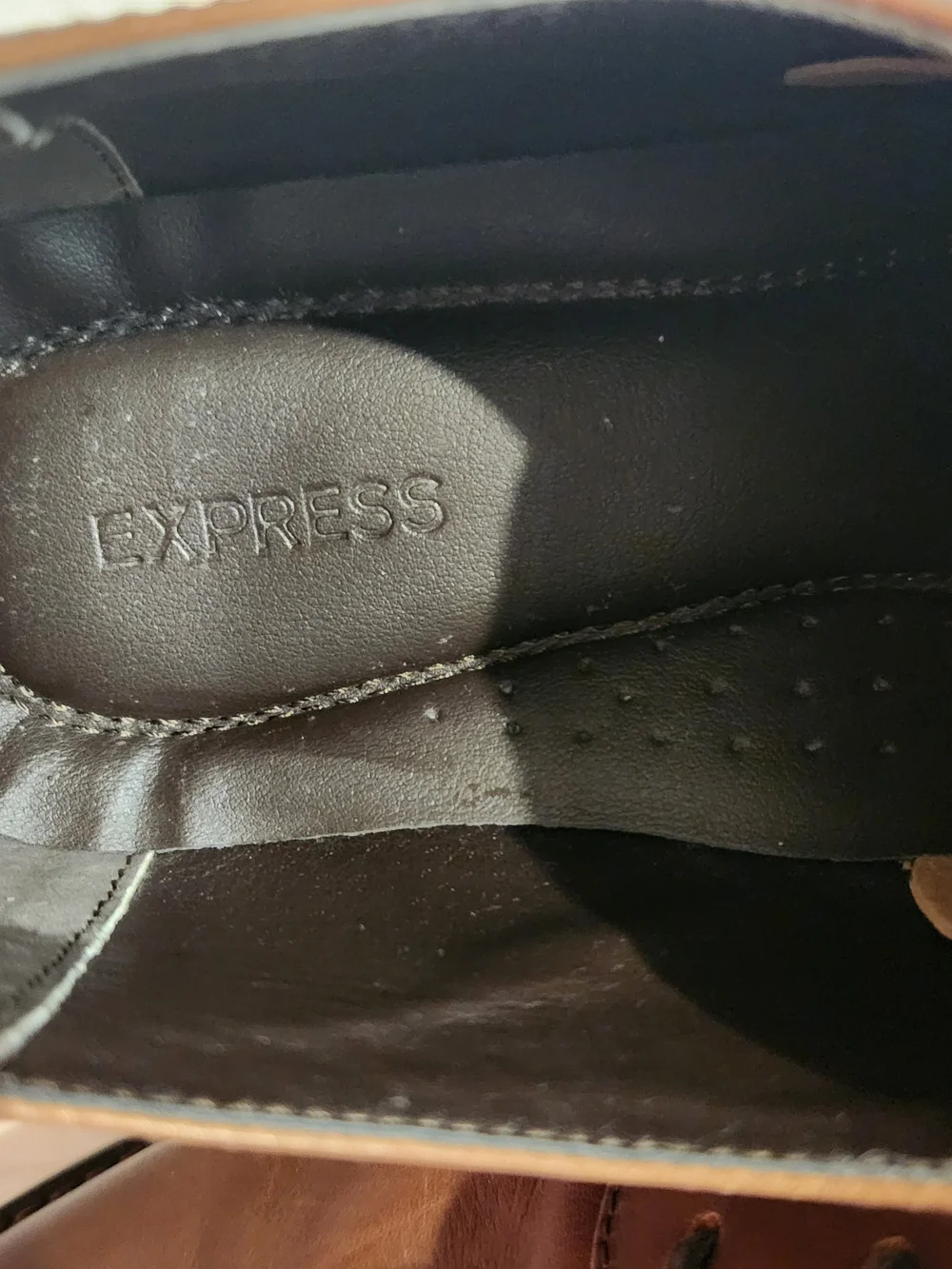 Express Brown Leather Derby Shoes